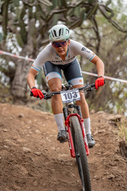 Ciclistas en pista forestal